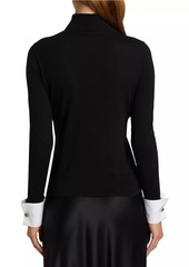 L'Agence Flora Poplin-Cuff Sweater