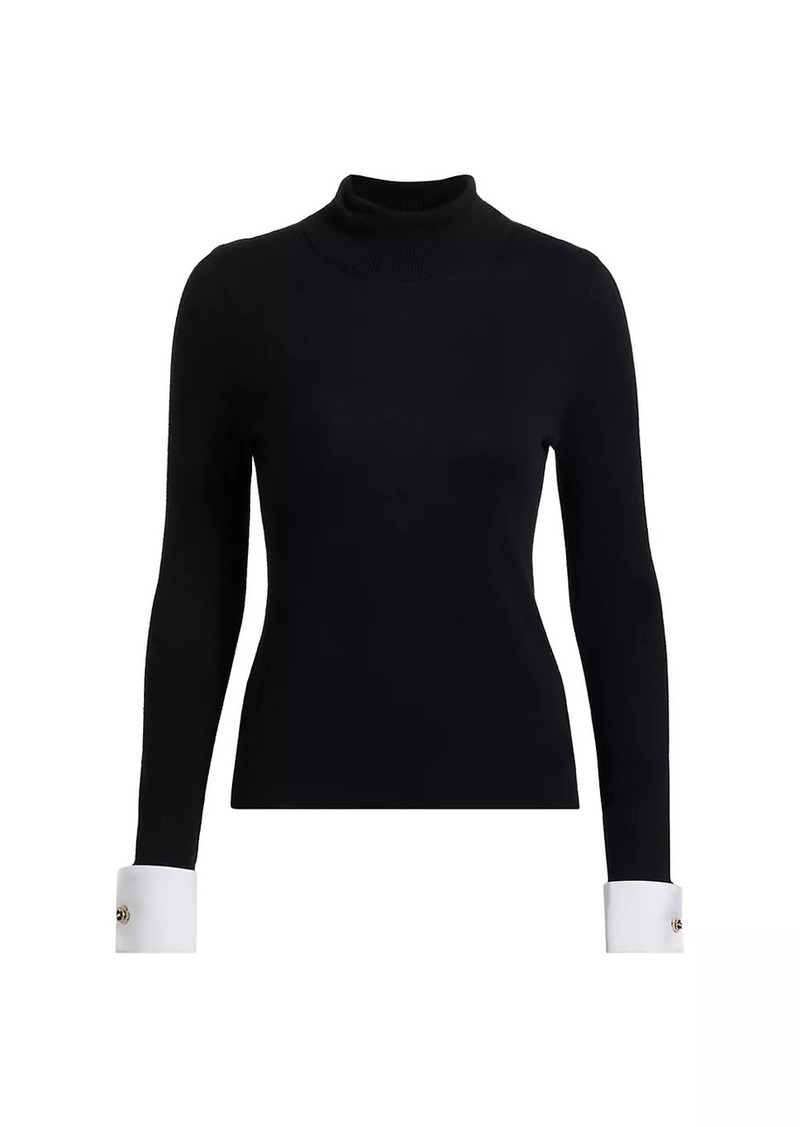 L'Agence Flora Poplin-Cuff Sweater