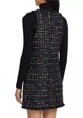 L'Agence Florian Sequin Tweed Sleeveless Minidress