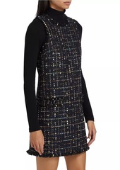 L'Agence Florian Sequin Tweed Sleeveless Minidress