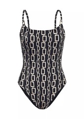 L'Agence Geo Chain Remi One-Piece Swimsuit