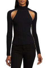L'Agence Goldie Cutout Turtleneck Sweater