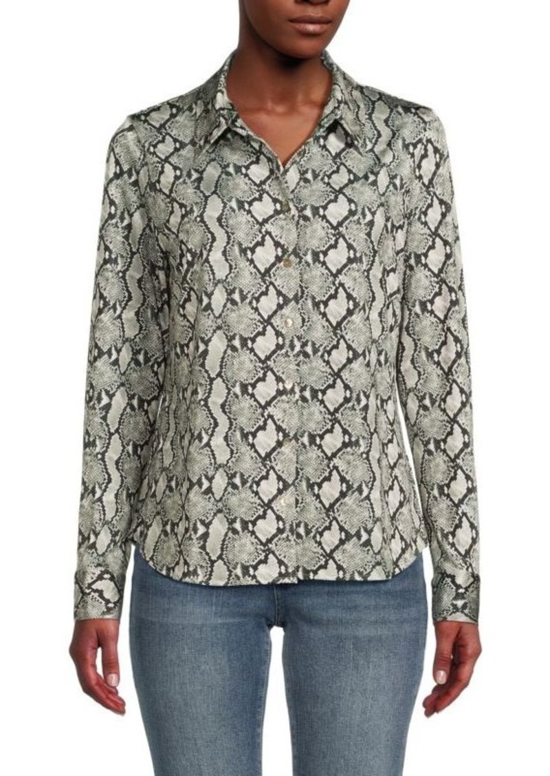 L'Agence Harmony Snakeskin Print Shirt