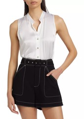 L'Agence Hendrix Silk Sleeveless Top