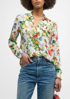 L'Agence Holly Botanical Button-Front Blouse 