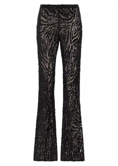L'Agence Honor Sequined Zebra Flare Pants
