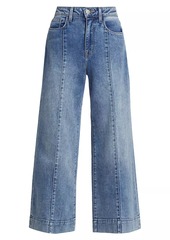 L'Agence Houston Stretch High-Rise Seamed Crop Wide-Leg Jeans