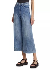 L'Agence Houston Stretch High-Rise Seamed Crop Wide-Leg Jeans