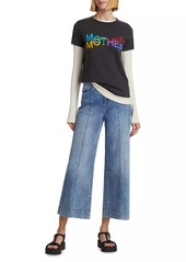 L'Agence Houston Stretch High-Rise Seamed Crop Wide-Leg Jeans