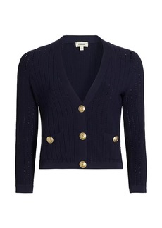 L'Agence Irvin Pointelle Cropped Cardigan