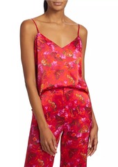 L'Agence Jane Butterfly-Print Silk Camisole