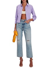 L'Agence Janelle Slim Raw Jacket In Lavender