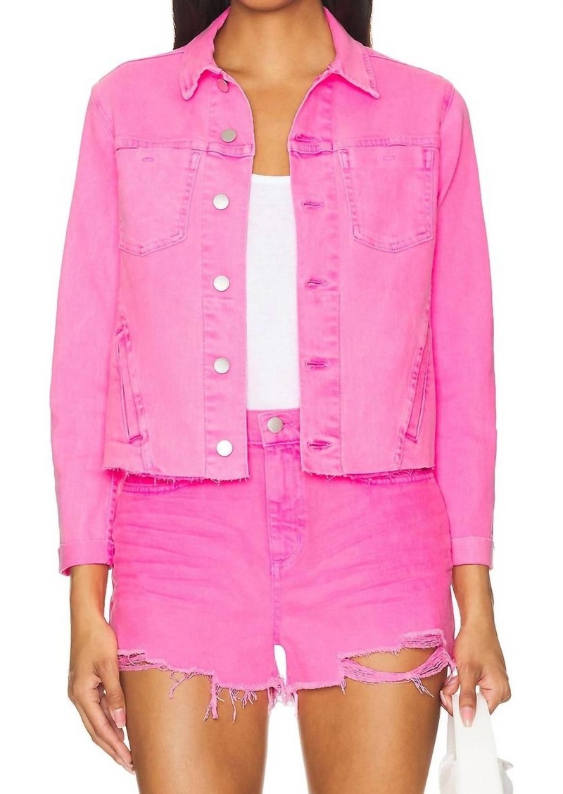 L'Agence Janelle Slim Raw Jacket In Shocking Pink