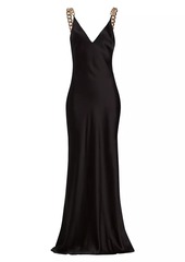 L'Agence Jet Chain Strap Silk Gown
