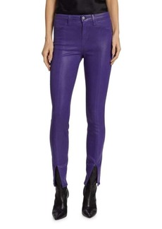 L'Agence Jyothi Mid Rise Coated Skinny Split Ankle Jeans