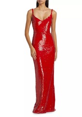 L'Agence Karma Sequined Sleeveless Maxi Dress