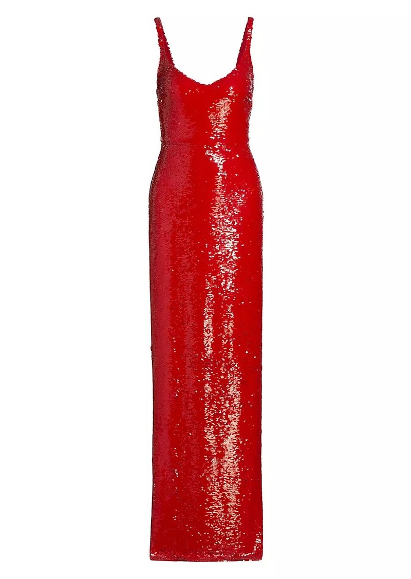 L'Agence Karma Sequined Sleeveless Maxi Dress