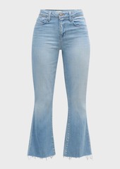 L'Agence Kendra High-Rise Crop Flare Jeans with Raw Hem