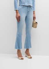 L'Agence Kendra High-Rise Crop Flare Jeans with Raw Hem