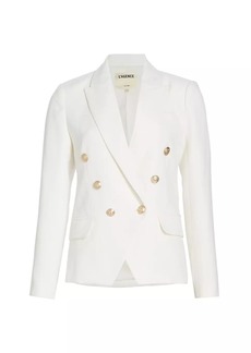L'Agence Kenzie Cotton-Blend Double-Breasted Blazer