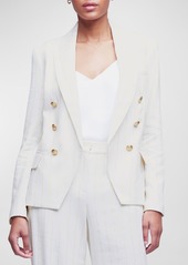 L'Agence Kenzie Striped Double-Breasted Blazer 
