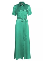 L'Agence Klement Satin Maxi Shirtdress