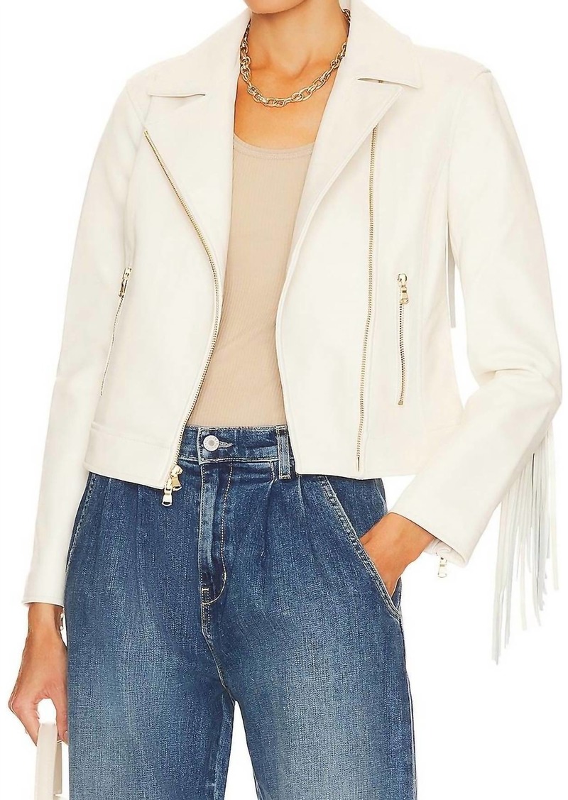 L'Agence Kravitz Fringe Jacket In Cream