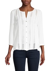 L'Agence Lace-Front Silk Top