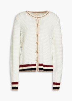 L'Agence - Archer striped knitted cardigan - White - XL