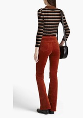 L'Agence - Cotton-blend velvet flared pants - Red - 25