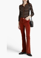L'Agence - Cotton-blend velvet flared pants - Red - 25