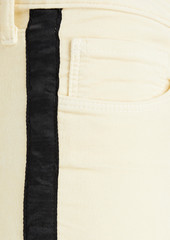 L'Agence - Cropped striped cotton-blend velvet skinny pants - White - 25
