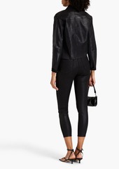 L'Agence - Janelle glittered coated denim jacket - Black - XS