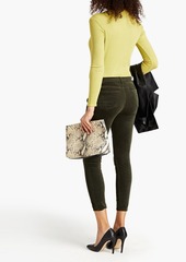 L'Agence - Margot cropped cotton-blend velvet skinny pants - Green - 24