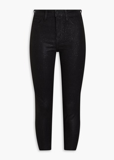 L'Agence - Margot cropped glittered high-rise skinny jeans - Black - 24