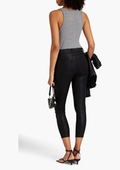 L'Agence - Margot cropped glittered high-rise skinny jeans - Black - 24