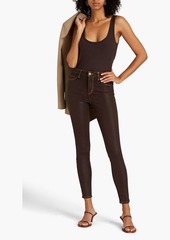 L'Agence - Marguerite coated high-rise skinny jeans - Brown - 25