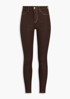 L'Agence - Marguerite coated high-rise skinny jeans - Brown - 23