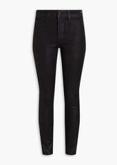L'Agence - Margot glittered coated mid-rise skinny jeans - Black - 24
