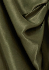 L'Agence - Wrap-effect silk-satin shirt dress - Green - US 0