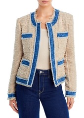 L'Agence Agnes Denim Trim Tweed Jacket