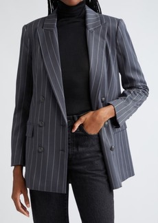 L'AGENCE Aimee Stripe Double Breasted Blazer
