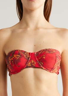 L'AGENCE Alexandria Red Jungle Structured Bikini Top