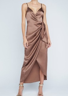 L'AGENCE Amilia Silk Maxi Wrap Dress