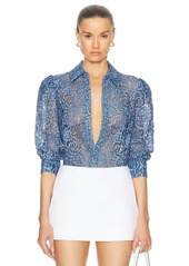 L'AGENCE Andrea 3/4 Sleeve Lace Blouse