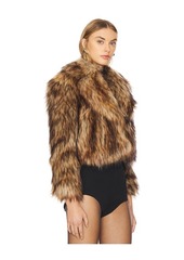 L'AGENCE Aura Crop Faux Fur Coat