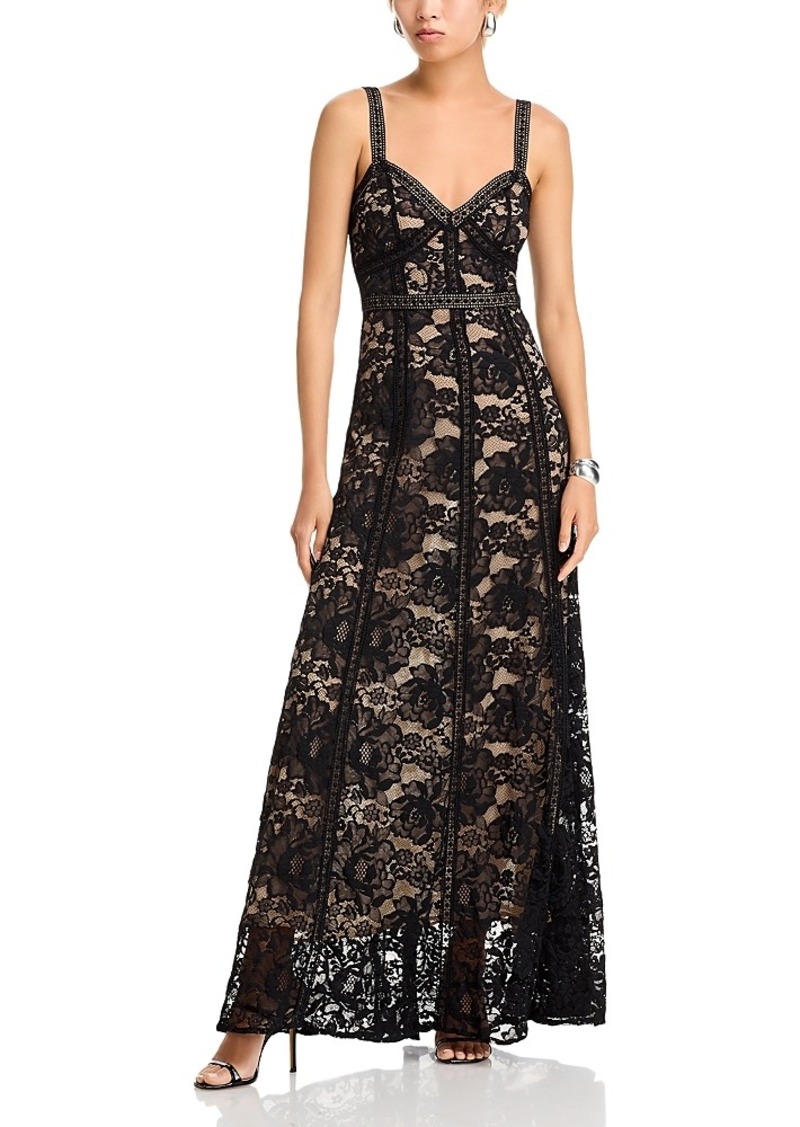 L'Agence Avignon Sleeveless Lace Gown