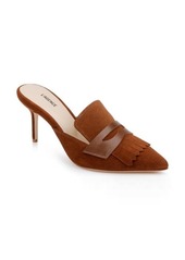 L'AGENCE Bijou Pointed Toe Kiltie Penny Loafer Mule