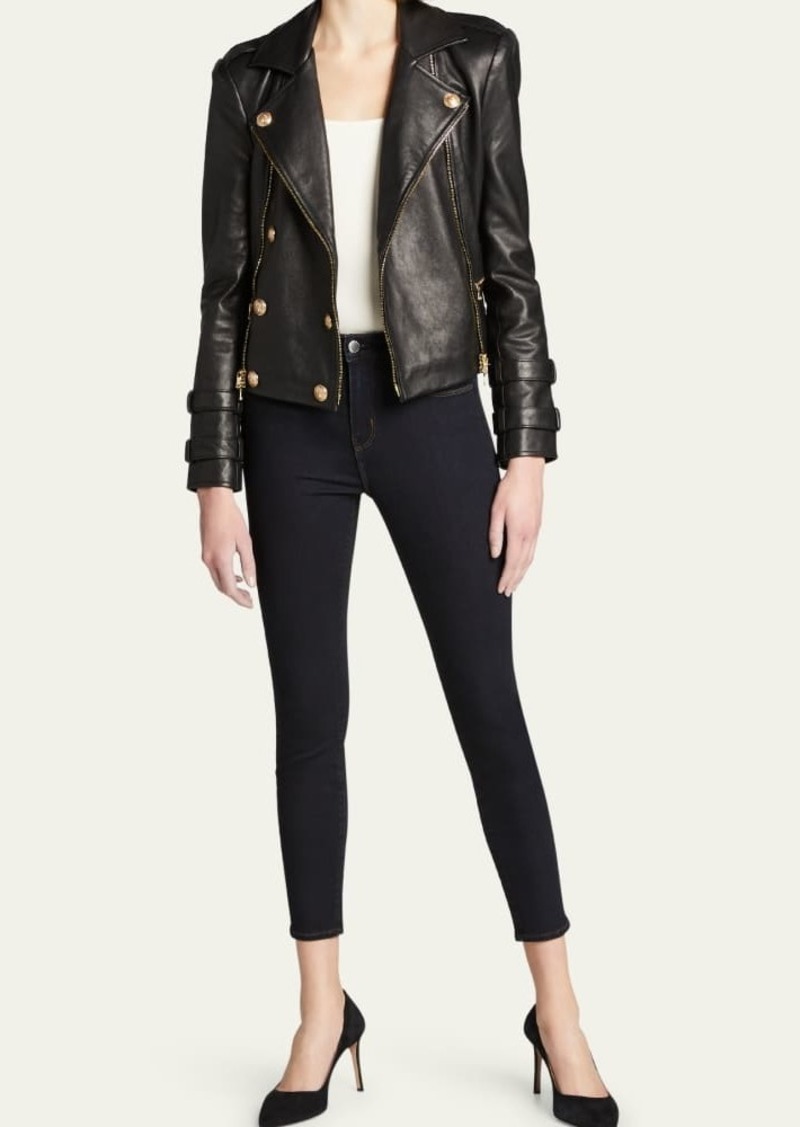 L'Agence Billie Belted Leather Jacket