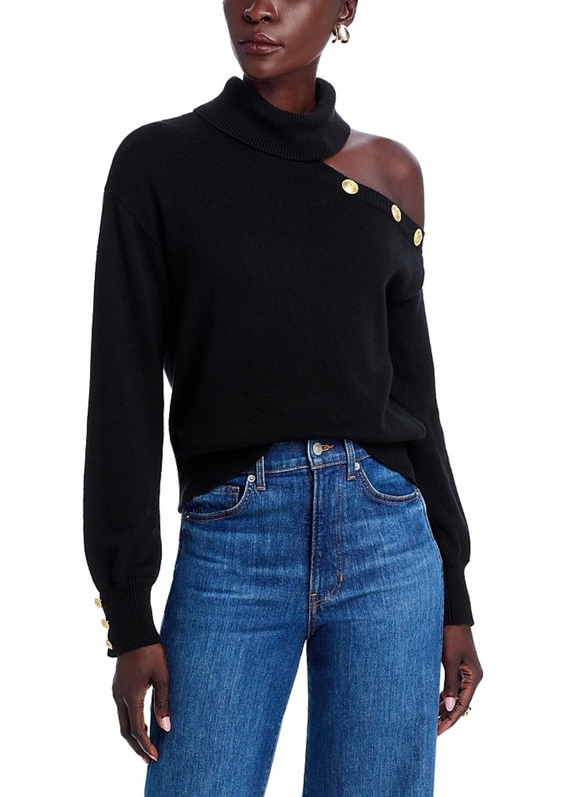 L'Agence Brixie One Shoulder Turtleneck Sweater